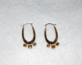 Fancy Diamonds Hoop Earrings