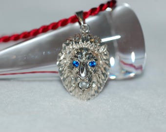 Lion Head with Sapphire Eyes Pendant