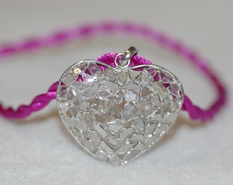 Rose Cut Diamond Heart Pendant Necklace