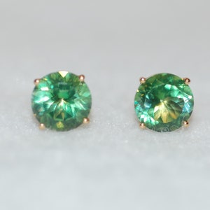 Peridot Solitaire Gold Stud Earrings