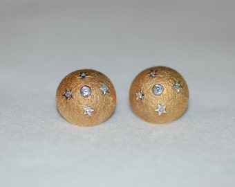 Globe with Diamond Stars Earrings