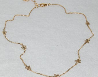 Diamond Slice Flower Necklace
