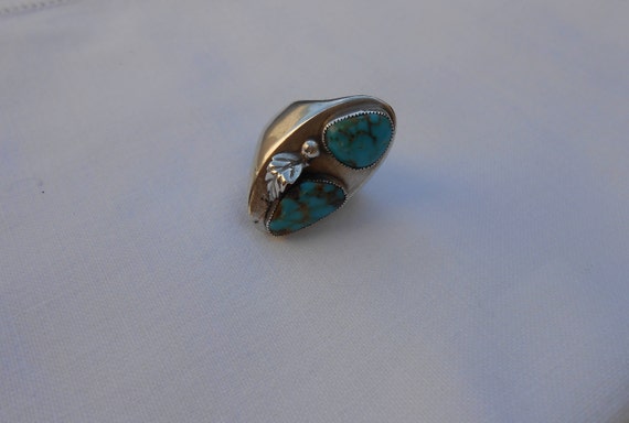 Navajo double Turquoise ring - image 4