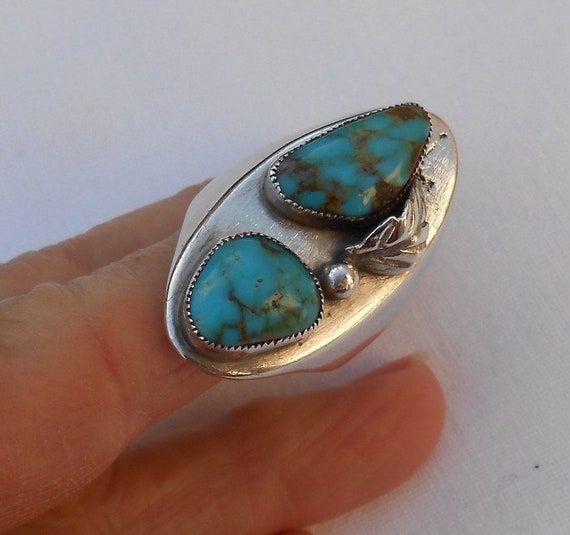 Navajo double Turquoise ring - image 1