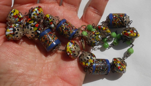 Multi colored bead necklace - image 10