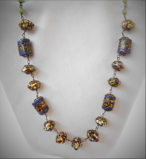 Multi colored bead necklace - image 1
