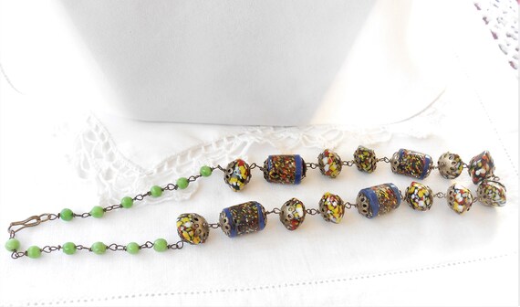 Multi colored bead necklace - image 9