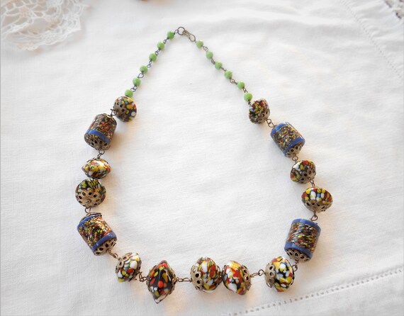 Multi colored bead necklace - image 3