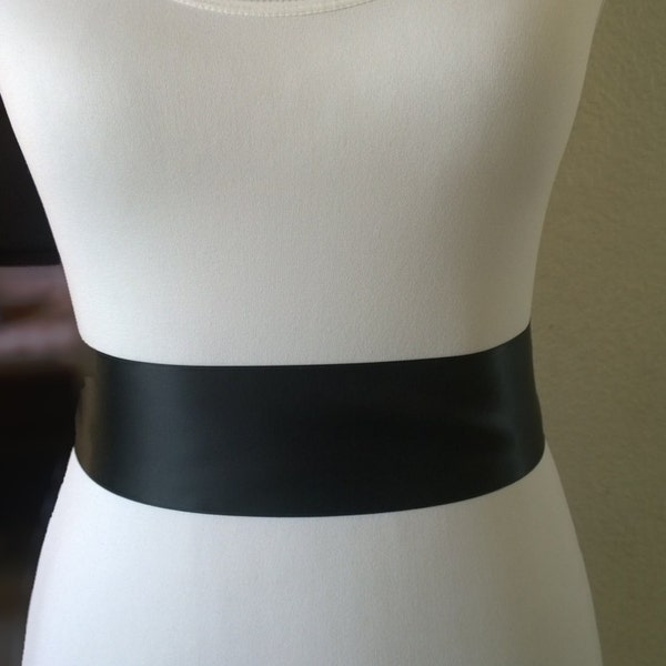 Black Wedding Sash-Bridesmaid Sash-Plain Sash-Ribbon Sash-Flower Girl Sash-Satin Sash-Wedding Belt-Bridal Sash-1.5in or 2.5in- Simple Sash