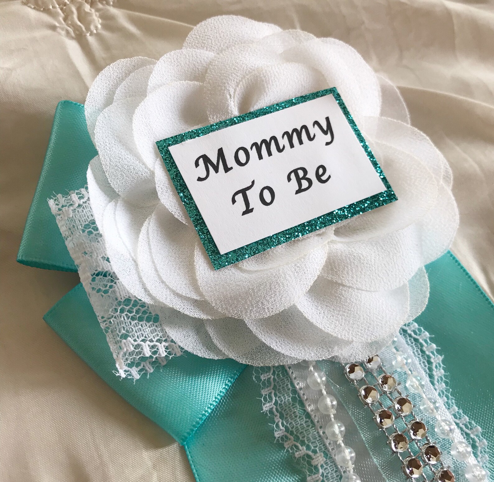 Mommy to Be Pin Baby Shower Pin Aqua Baby Shower Pinblue - Etsy