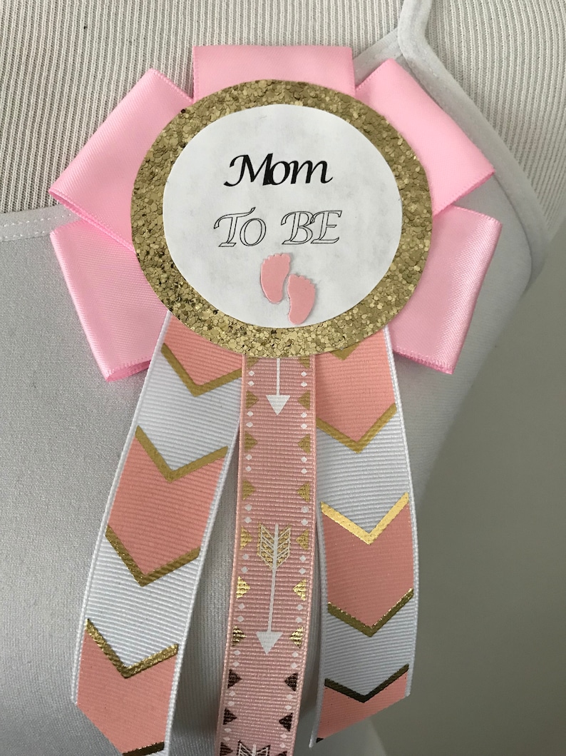 Baby Shower Pins Mom to Be Pin Corsage for Baby Shower Boho - Etsy