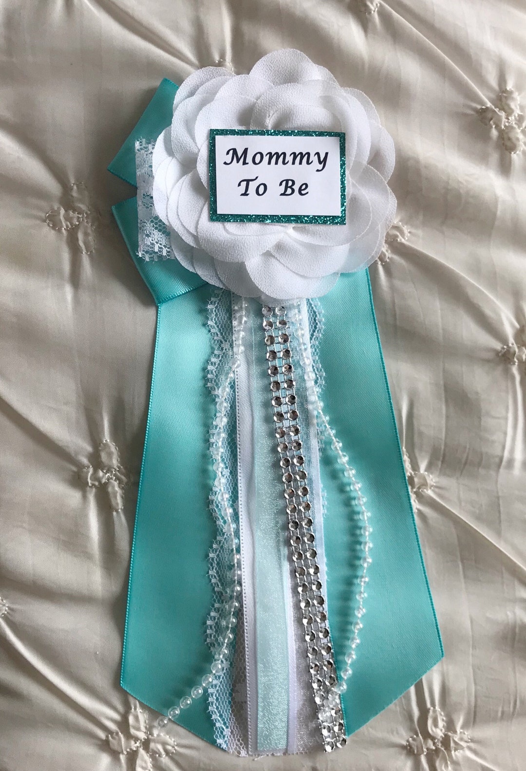 Mommy to Be Pin Baby Shower Pin Aqua Baby Shower Pinblue - Etsy