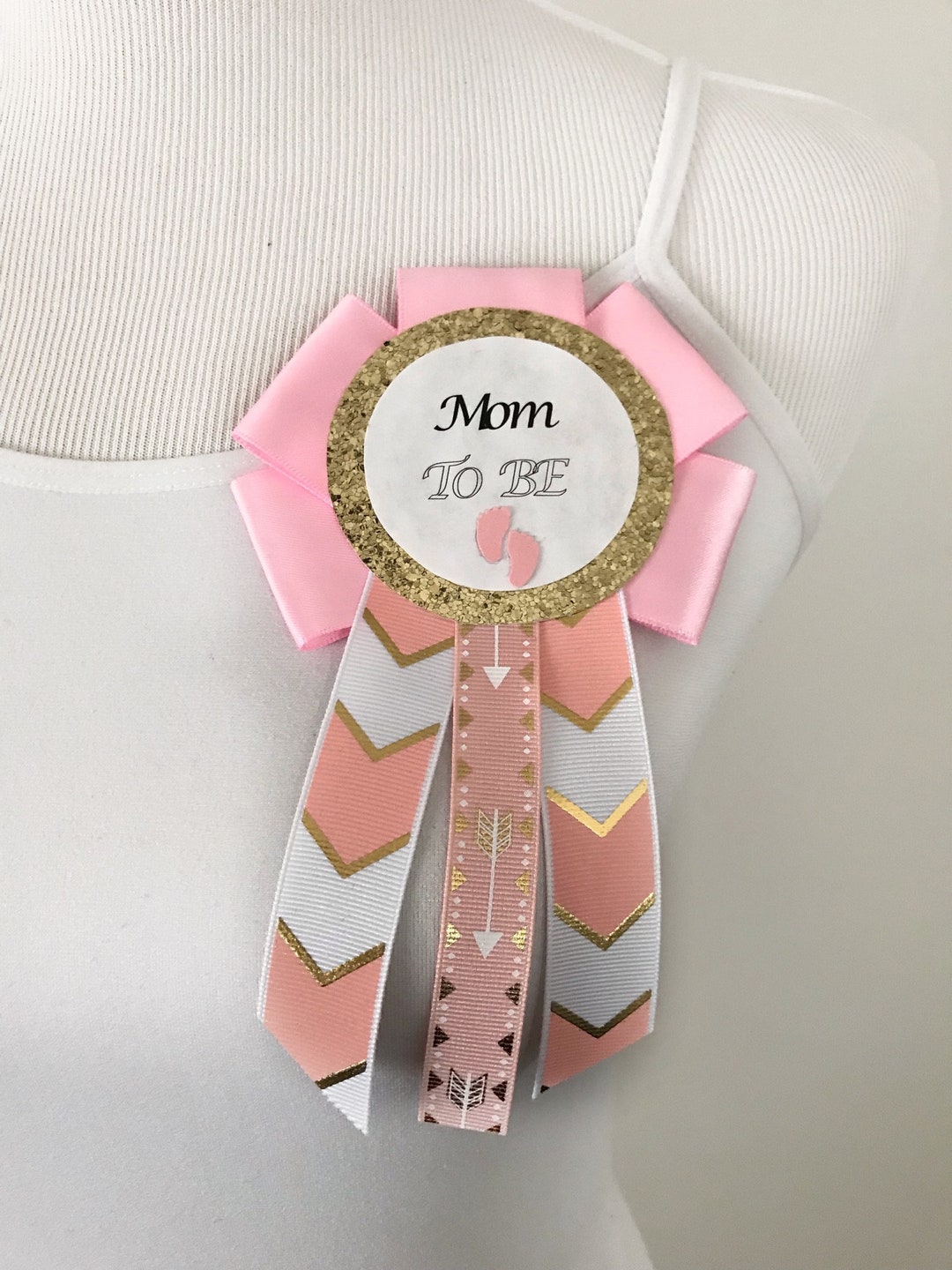Baby Shower Pins Mom to Be Pin Corsage for Baby Shower Boho Etsy