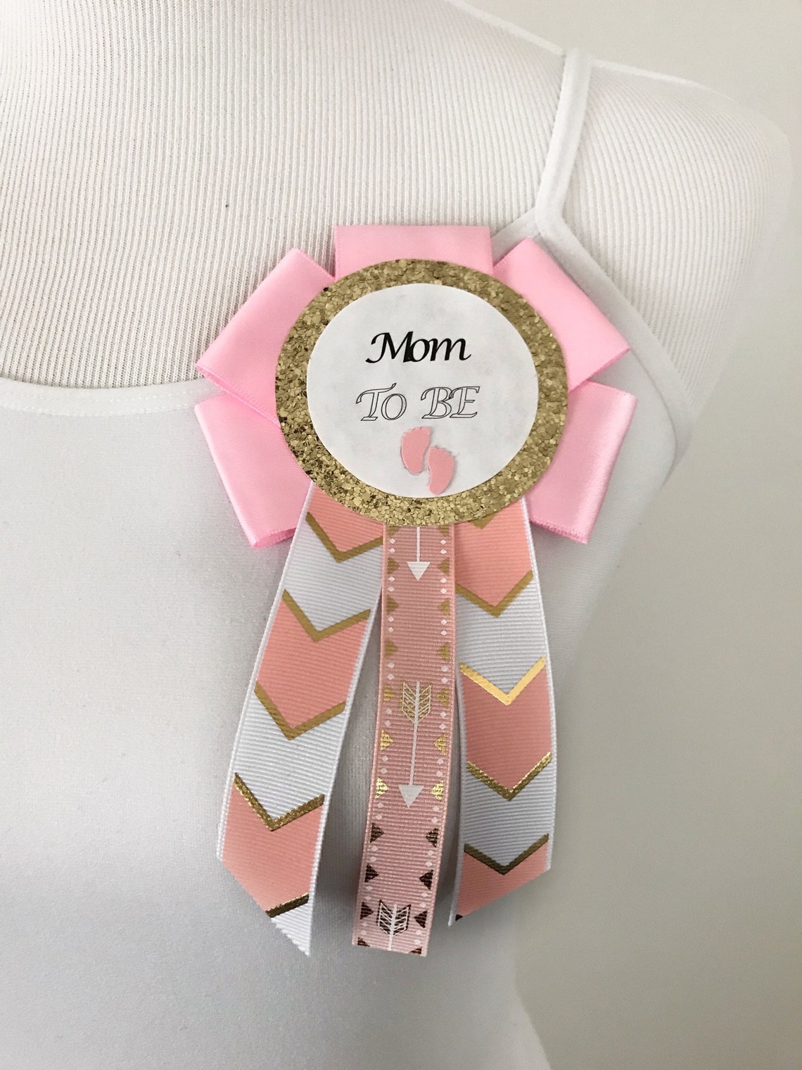 Baby Shower Pins Mom to Be Pin Corsage for Baby Shower Boho | Etsy