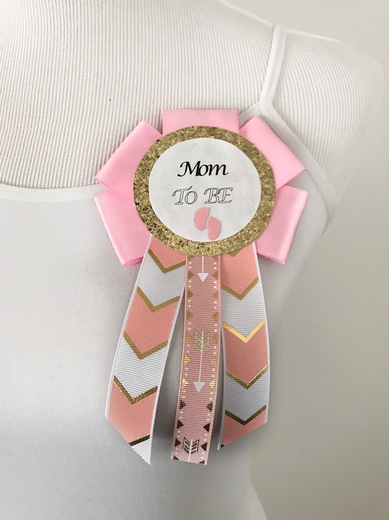 Baby Shower Pins Mom to Be Pin Corsage for Baby Shower Boho - Etsy