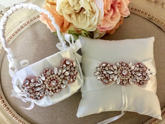 rose gold flower girl basket