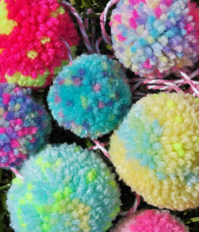Handmade Pom Pom Garland Rainbow Rainbow Pom Poms Rainbow Etsy