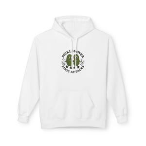 Felpa con cappuccio Pickles Over Panic Attacks / Felpa con cappuccio unisex / Abbigliamento antistress / Regalo divertente / Felpa con cappuccio in pile carina / Felpa per la cura di sé