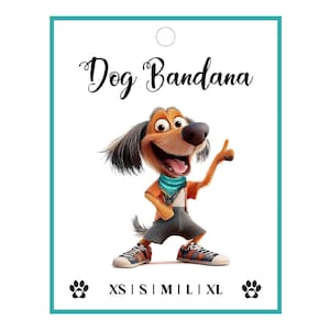 Dog Bandana Tags, Handmade Pet Gift Tags, Product Labels, Printable Tags, Pet Scarf Tags