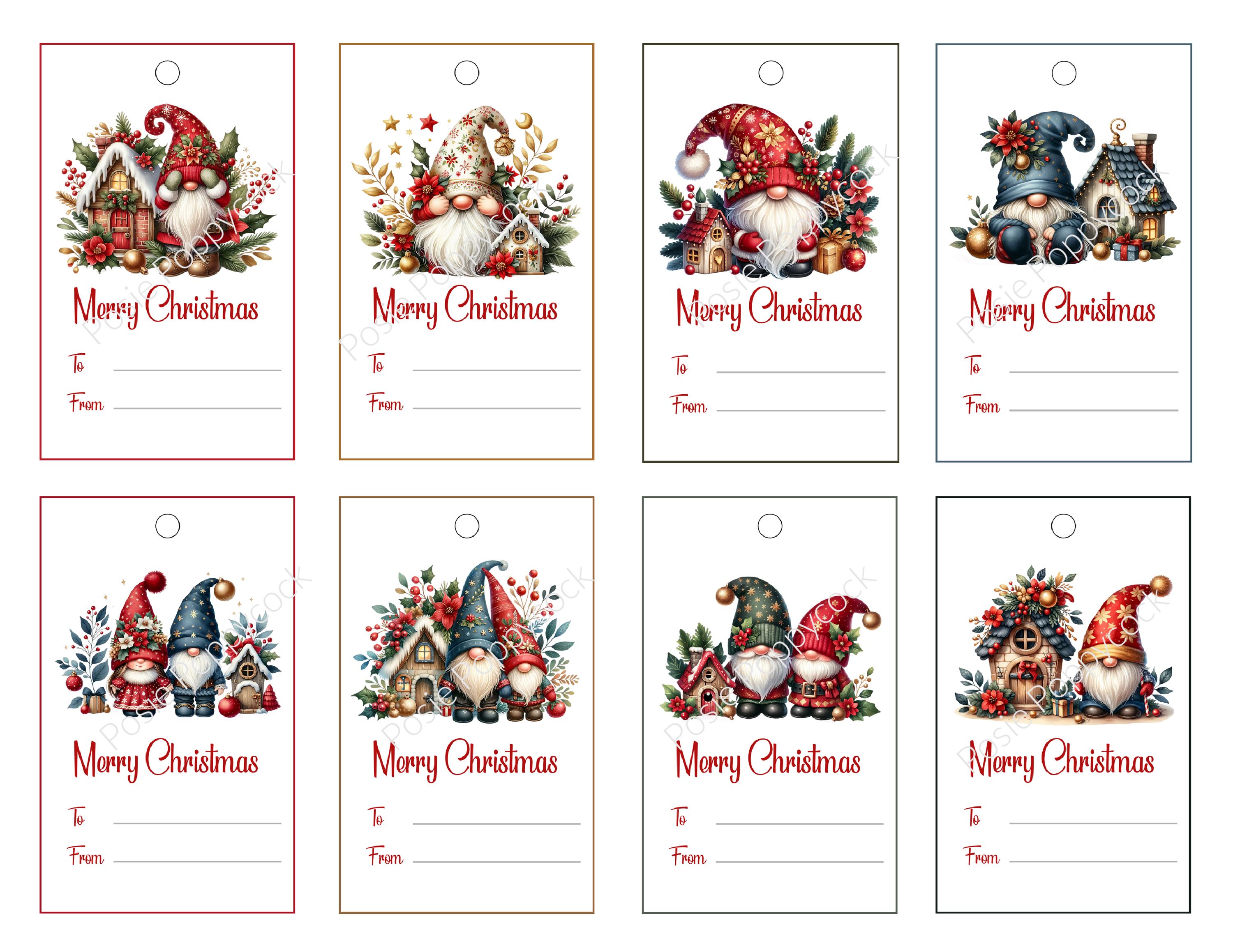 Gnome Christmas Gift Tags | Printable Holiday PDF Set - Etsy