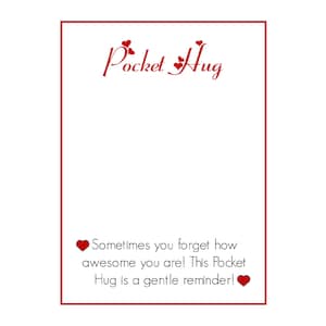 Pocket Hug Cards Printable, Pocket Hug Heart, Pocket Hug Tags, Crochet Heart Pocket Hug Card, Pocket Heart Awesome Reminder, 3 Colors