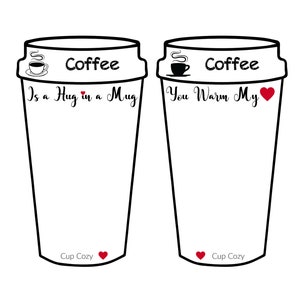 Printable Cup Cozy Display | Coffee Cup Cozy | Insert Card Tags and Labels | Coffee Cup Sleeve | Packaging Templates for Handmade Cup Holder