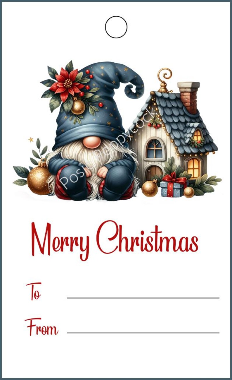 Gnome Christmas Gift Tags | Printable Holiday PDF Set - Etsy