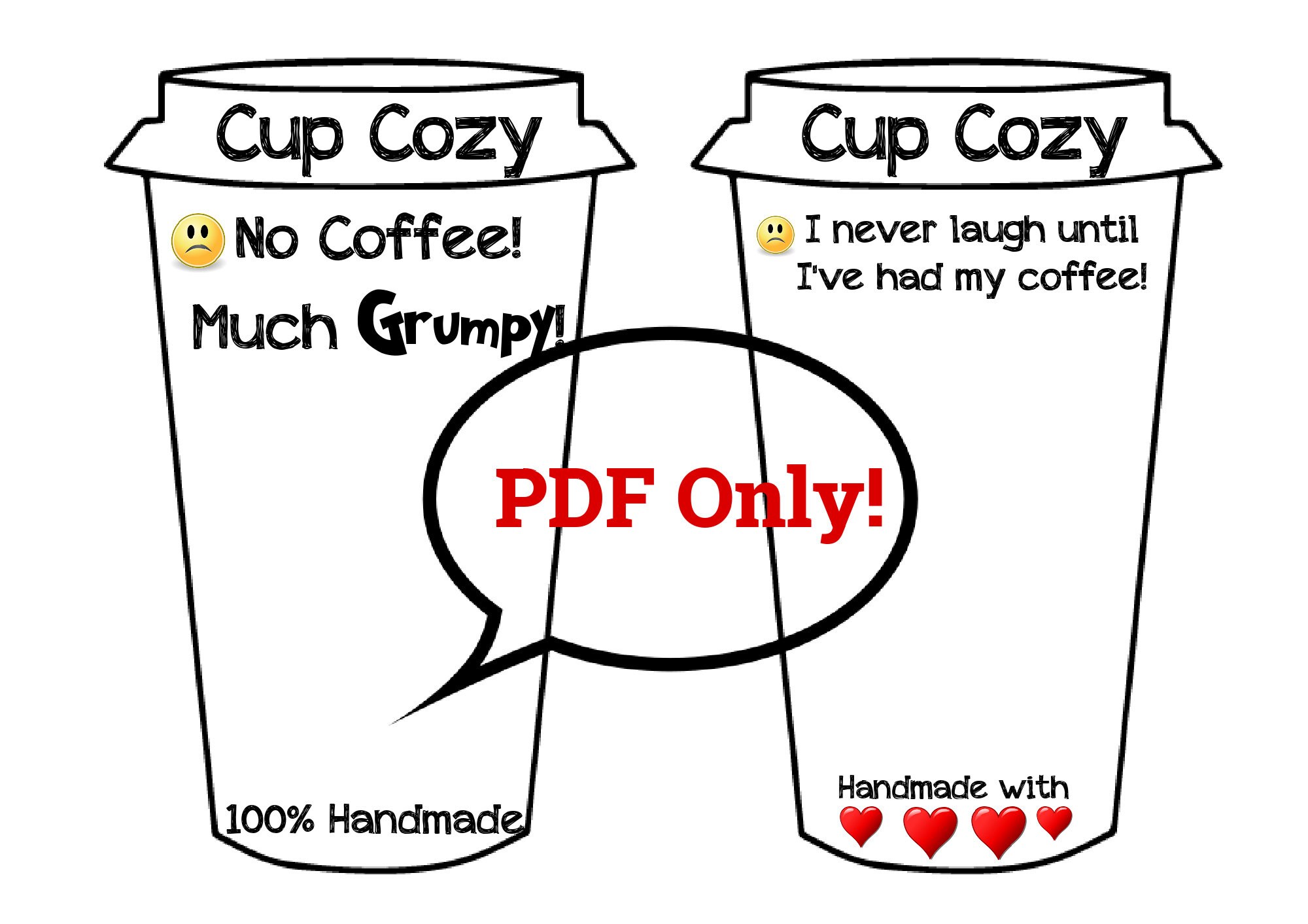 PRINTABLE Cup Cozy Template Cup Cozy Display Card Coffee - Etsy