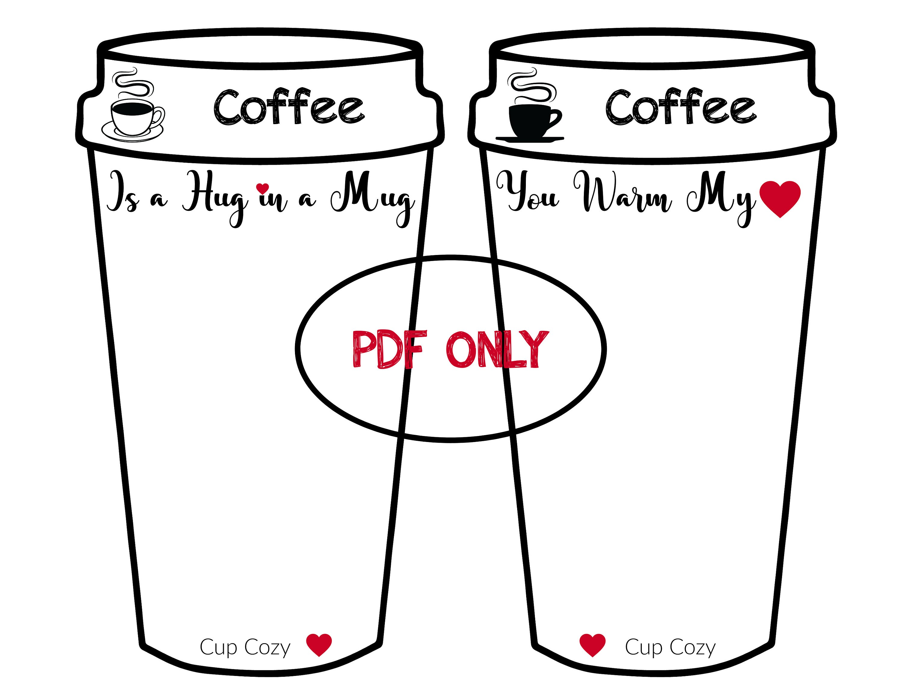 Printable Cup Cozy Display Coffee Cup Cozy Insert Card Tags and Labels ...