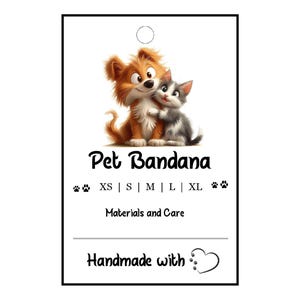 Pet Bandana Tags, Dog Bandana Tags, Cat Bandana Tags, Handmade Pet Gift Tags, Product Labels, Printable Tags