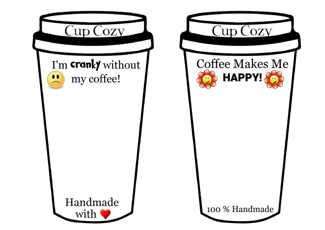 PRINTABLE Cup Cozy Template Cup Cozy Display Card Coffee - Etsy