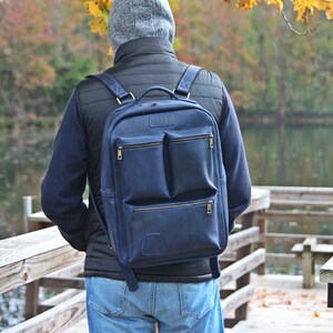 Genuine Leather Laptop backpack for Men - Travel Backpack - Waxed Leather Backpack - Work Backpack -Gift for Him - FREE Personalization