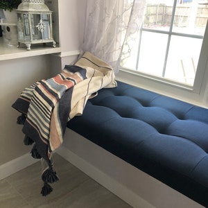 Banco de ventana de tamaño personalizado - Cojín copetudo - Cojín personalizado - Envío gratuito imagen 5