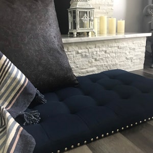 Coffee table Custom Cushion Tufted Cushion Made to Order Fireplace cushion Ottoman Coffee Table Top Free Shipping image 5