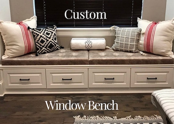 Custom Size Window Bench - Tufted Cushion - Custom Cushion - Free Shipping