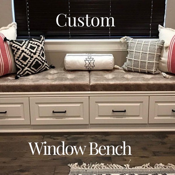 Custom Size Window Bench - Tufted Cushion - Custom Cushion - Free Shipping