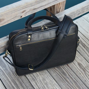 Leather briefcase bag /Genuine leather computer bag /Work Organizer/ Messenger Bag / Laptop Case / Made in USA / Free Personalization