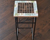 Mosaic Table Plant Stand Accent Table With Broken Vintage China Top