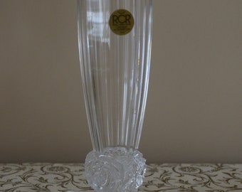 Vintage RCR Italia Crystal Vase With A Rose Base