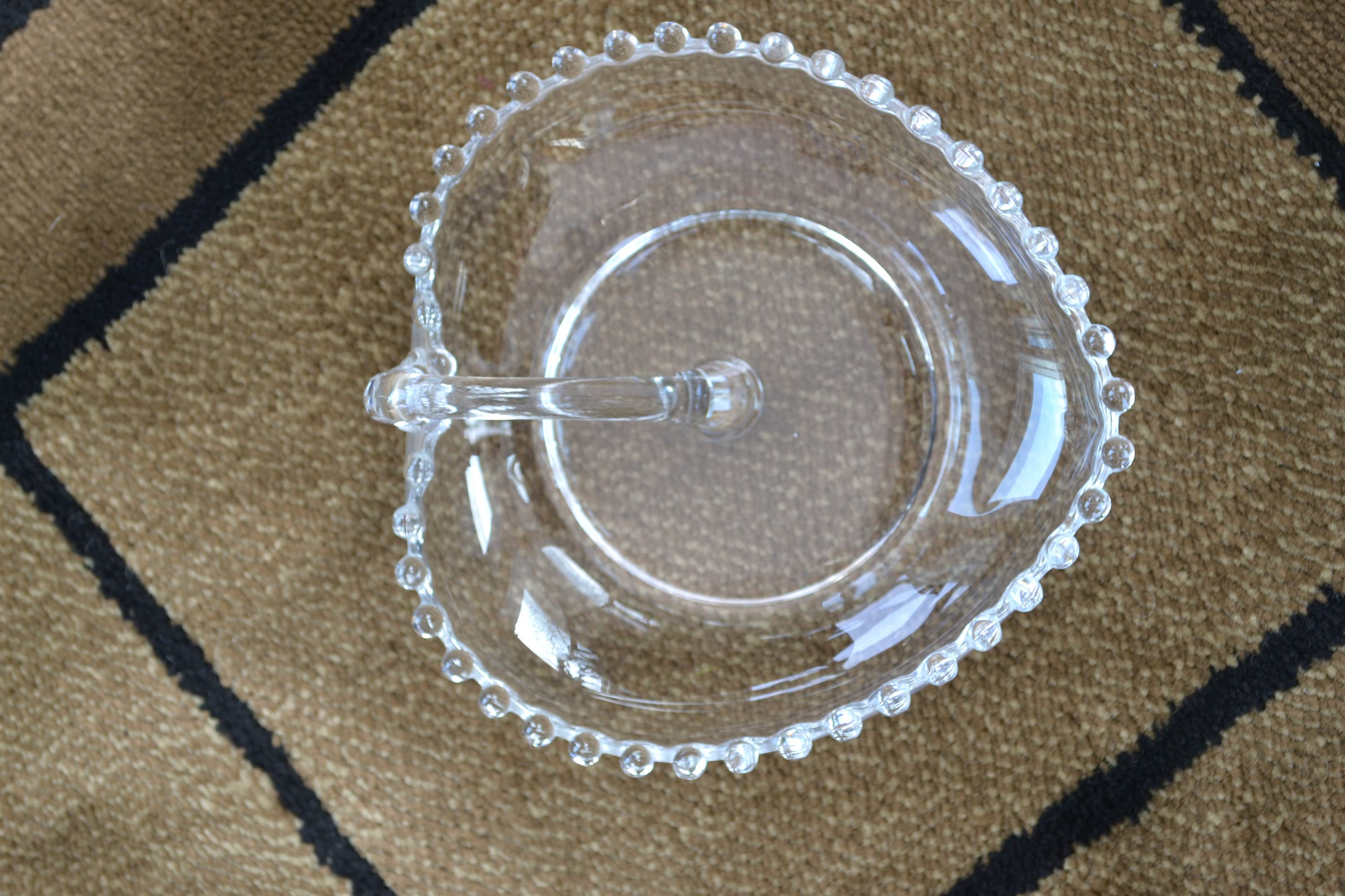 Vintage Imperial Candlewick Glass Heart Shaped Dish With A Etsy