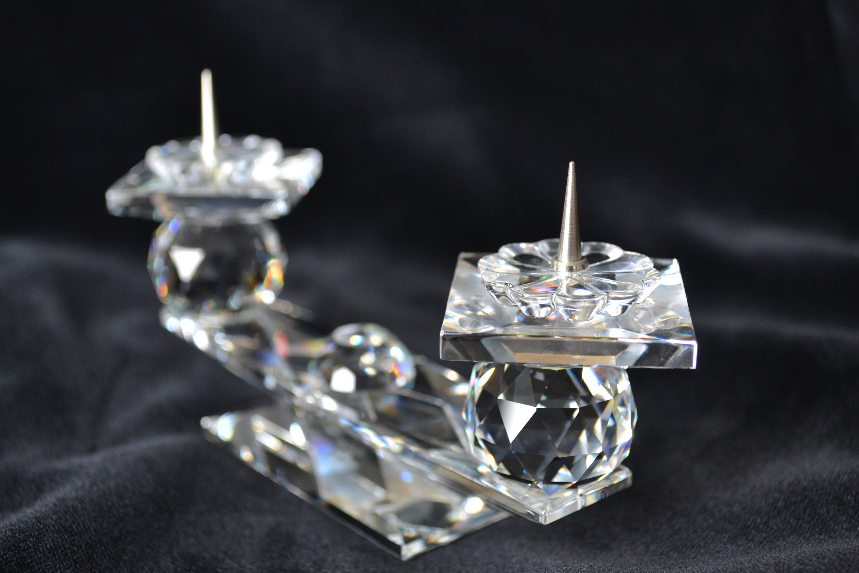 Swarovski Pin Style Crystal Candle Holder For Two Candles Etsy