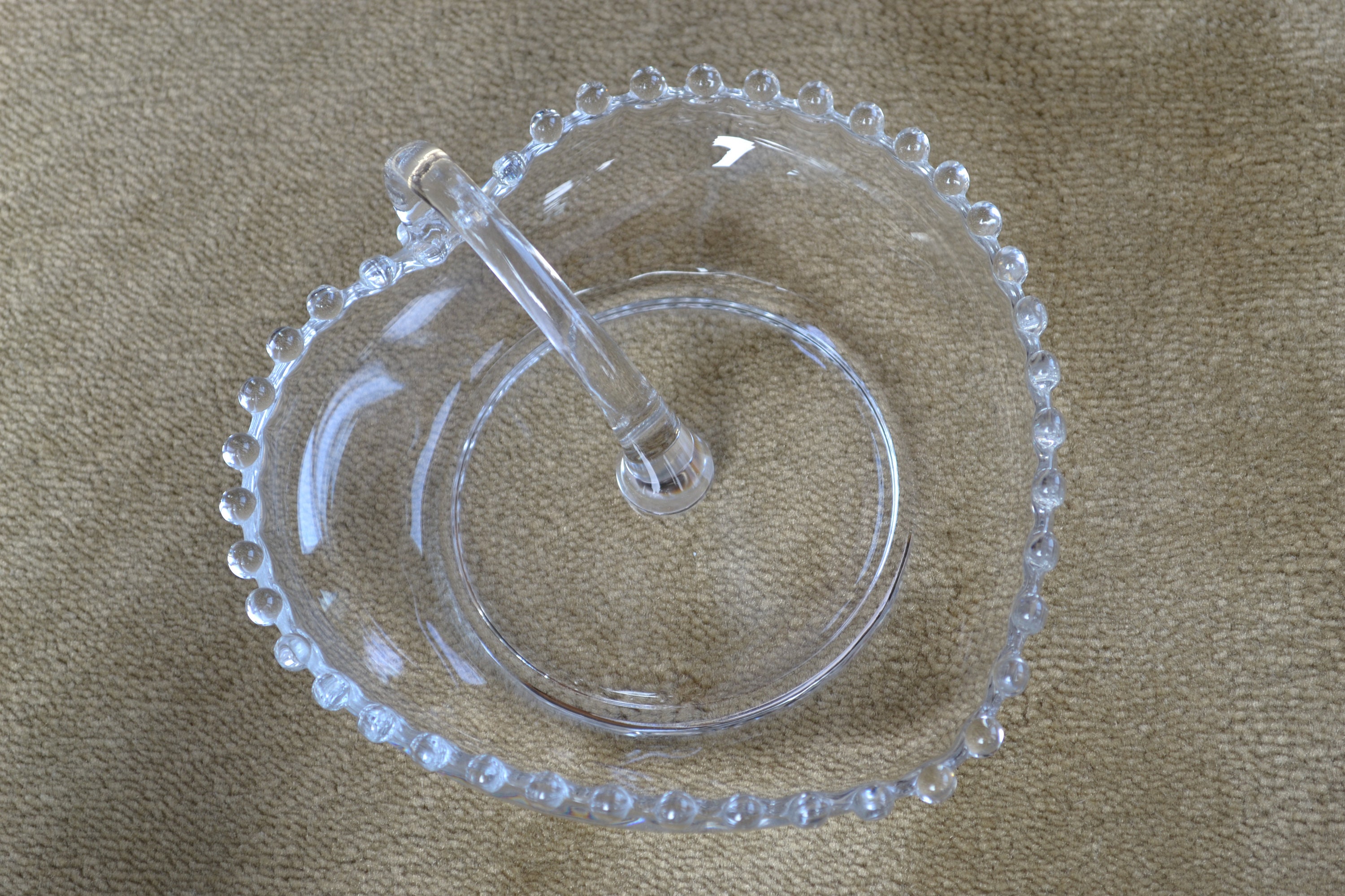 Vintage Imperial Candlewick Glass Heart Shaped Dish with a Etsy