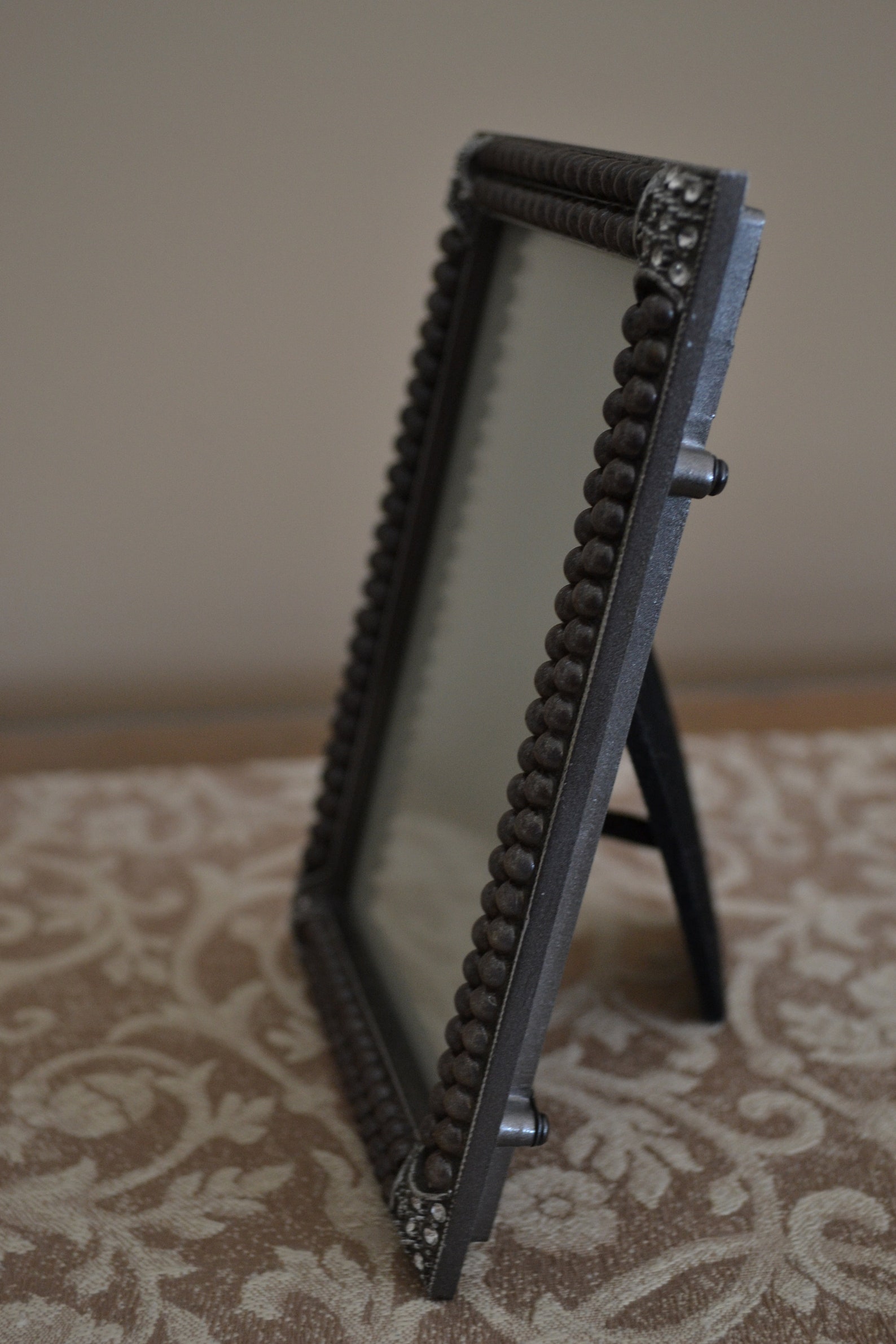 Vintage Art Deco Metal Picture Frame With Rhinestones Etsy