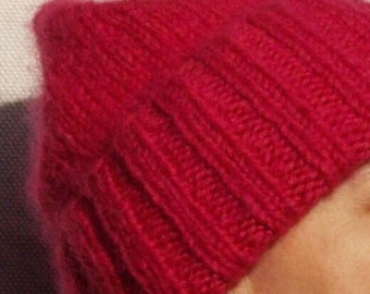 Knitting pattern - hat adult baby child- hat beanie pattern - chunky hat - fold-over brim beanie - basic pattern- beginner pattern