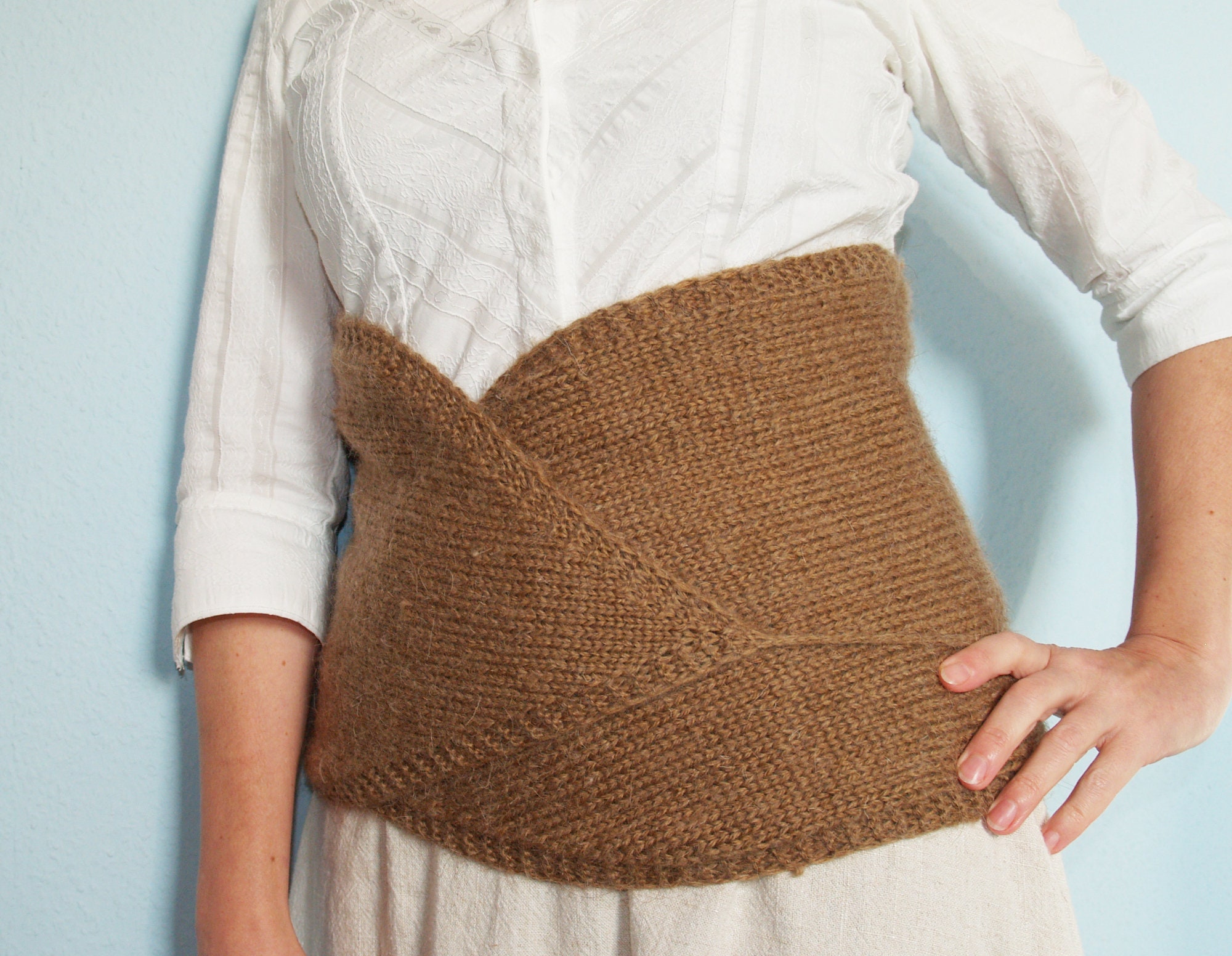 【Kayle】WOOL SHORT KNIT WAIST WARMER Back Kidney Warmer Knitting Pattern - Haramaki Warmer Knit Pattern