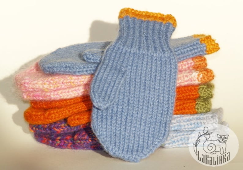 Child mittens knitting pattern basic kids mitten beginner mitten knit pattern boys mittens girl mittens image 9