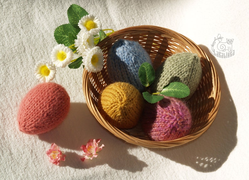 beginner pattern Easter decor Knitting Easter egg egg Spring ornaments easy pattern pattern