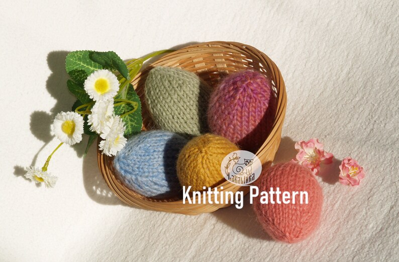 beginner pattern Easter decor Knitting Easter egg egg Spring ornaments easy pattern pattern