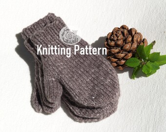 Knitting - pattern - PDF - easy mittens - easy pattern - child - adult - unisex - Chunky yarn thanksgiving gifts