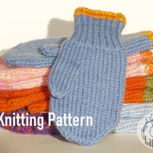 Child mittens knitting pattern basic kids mitten beginner mitten knit pattern boys mittens girl mittens image 2